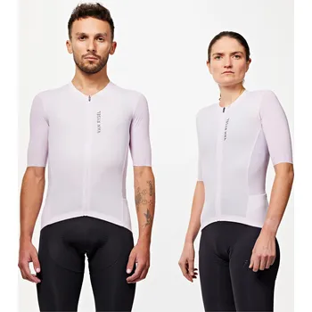 cyklistický dres VAN RYSEL Unisex letní dres s krátkým rukávem na silniční cyklistiku Racer 2 M FIALOVÁ