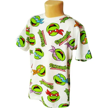 Chlapecké tričko Eplusm Chlapecké tričko ŽELVY NINJA krátký rukáv krémové Barva: Krémová, Velikost: 134