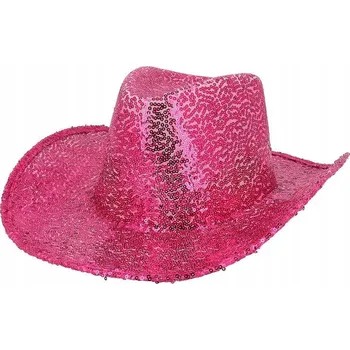 Klobouk KOVBOJSKÝ KLOBOUK S CEKINAMI RŮŽOVÝ 04512