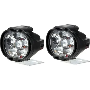 Osvětlení pro motocykl 2 ks černé externí LED světlomety na motocykl 6 LED 12V 15W 1500 lm ABS plast IP65 Voděodolné světlo 65 x 55 x 50 mm Motopříslušenství