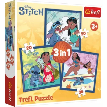 puzzle pro nejmenší Puzzle 3v1 Lilo&Stitch - Čas se Stitchem 20x19,5cm v krabici 28x28x6cm