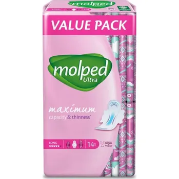 Menstruační vložka MOLPED Anatomické vložky ULTRA LONG 14 ks