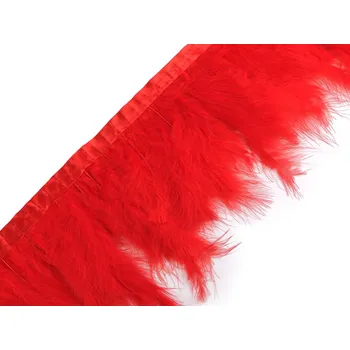 Stuha Prýmek - krocaní peří šíře 9-12 cm Varianta: 5 červená, Balení: 2 m