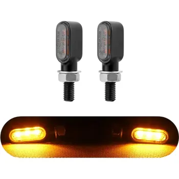 Osvětlení pro motocykl 2 ks LED blinkry na motorku 3 diody DC 12V Směrová světla s 8mm šroubem Univerzální blinkry pro skútry motocykly čtyřkolky černá