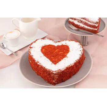 Trvanlivě pečivo Sladká Pohotovost Dort Red Velvet ve tvaru SRDCE