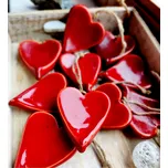 Srdce červené keramické - láska 9cm KřídlAndělů