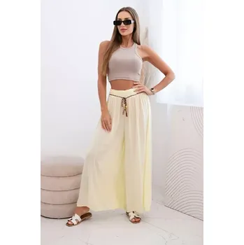 Dámské kalhoty Letní dámské kalhoty široké 81733-101 žlutá univerzální