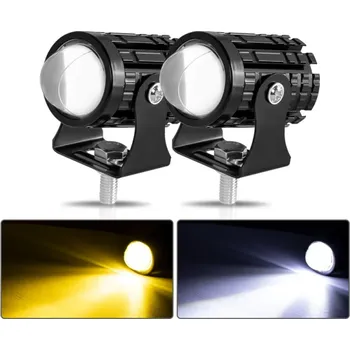 Osvětlení pro motocykl Sada 2 ks motocyklové LED světlomety 3000 lm Vodotěsné IP67 Hliníková slitina Univerzální světla pro motorku Denní svícení teplá bílá