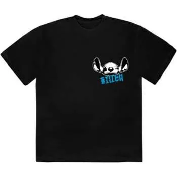 Merch Disney: Disney Unisex T-shirt: Stitch Aloha Collage (black) (back Print) (large) L