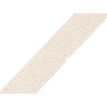 Bavlněný popruh šíře 25 mm Varianta: REZ00 režná světlá, Balení: 25 m