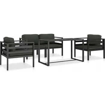 Zahradní sestava VidaXL 5dílná zahradní sedací souprava s polstry, hliník, antracit