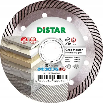 Řezný kotouč Diamantový řezný kotouč DISTAR 7D GRES MASTER 115mm x 1,4 x 10 x 22,23 na dlažbu a keramik
