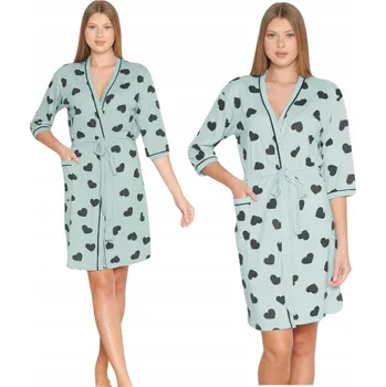 Dámské noční prádlo Dámský bavlněný župan elegantní na zavazování 100% BAVLNA ŽUPAN DOMÁCÍ ODĚV L