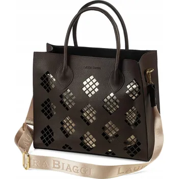Kabelka Laura Biaggi shopper kabelka eko kůže hnědá