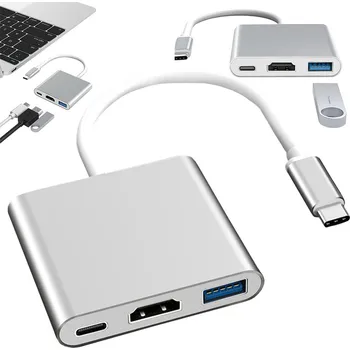 USB hub VERK GROUP Univerzální USB-C Adaptér pro Notebooky s HDMI a USB 3.0 Porty