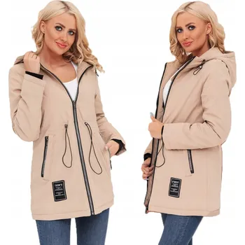 Dámský kabát Soprato dámský béžový klasický kabát s kapucí kabát 82177 parka klasického střihu, zeštíhlující, velikost S