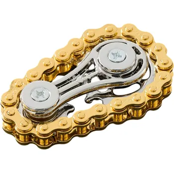 Gadget Kovový Fidget Spinner s ozubenými koly Setrvačník Fingerpink Gyro Antistresová hračka Úzkost EDC Spinner Řetězová soustava na kolo zlatá