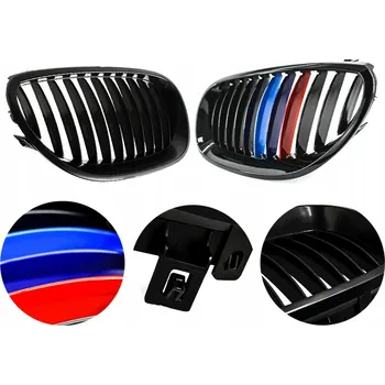 Posilovač řízení Mřížky/Ledvinky Atrapy BMW E61 Kombi Touring M5 Lesklé Černé