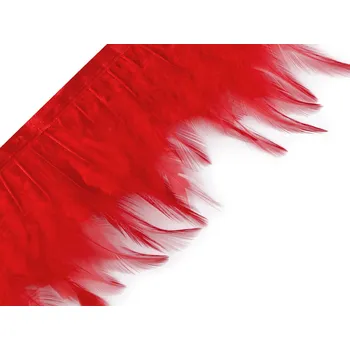 Stuha Prýmek - kohoutí peří 7-12 cm Varianta: 5 červená, Balení: 1 m