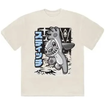 Merch Disney: Disney Unisex T-shirt: Stitch Jump Black & White (natural) (medium) M