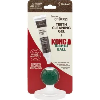 Hračka pro psa TropiClean Enticers čistící gel na zuby pro psy s míčkem Kong S