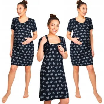 Dámské noční prádlo Košile pro kojící La Penna L bavlna krátký rukáv
