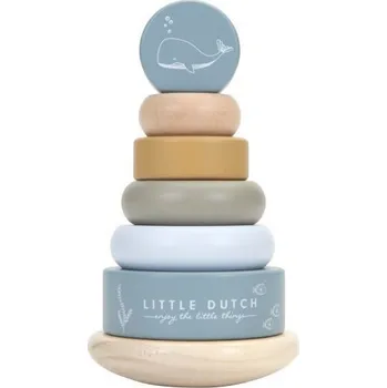 Hračka pro nejmenší Little Dutch Nasazovací kroužky dřevěné Ocean Blue
