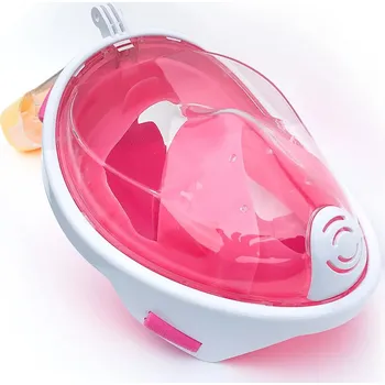 Potápěčské vybavení Celoobličejová maska růžová L, XL na šnorchlování, potápění s držákem pro akční kamery