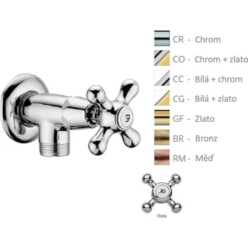 Vodovodní baterie Paffoni VIOLA ventil výtokový JOKER 1/2"x3/ Barva: Bronz VLV206BR