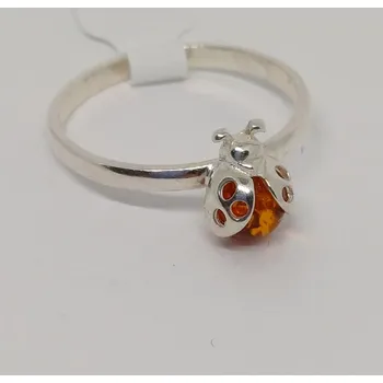 Prsten Prsten Beruška s jantarovým kamínkem (prsten)