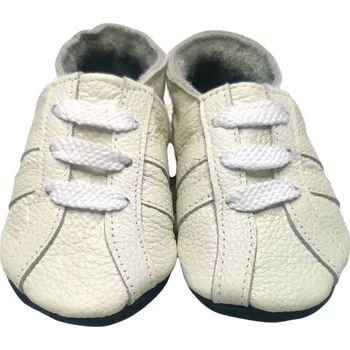 Capáčky EBOOBA Kožené capáčky s koženou podrážkou bílé tenisky 3-4 roky Bílá 26