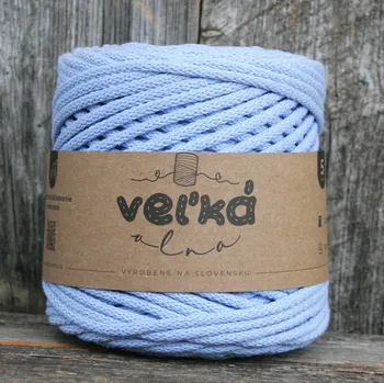Příze VEĽKÁvlna VEL'KÁvlna bavlněná šňůra na háčkování 5mm Pomněnka