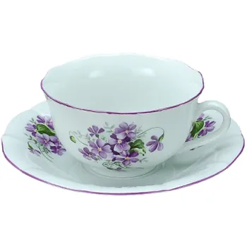 Český porcelán a.s. Šálek s podšálkem 200 ml Fialky