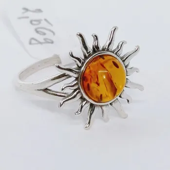 Prsten Prsten Sluníčko s jantarovým středem (prsten)