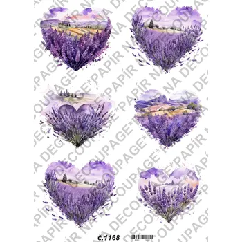 Umělecký papír Rýžový a soft papír na decoupage - Levandule - KB01168 Materiál: Soft, Rozměr: A4