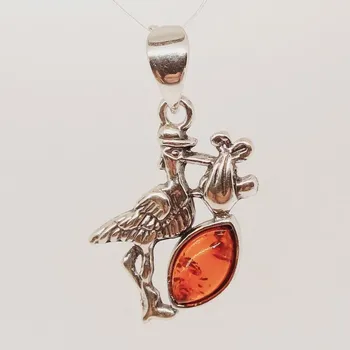 Přívěsek Přívěsek Čáp s miminkem (přívěsek)