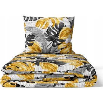 Povlečení Krepové povlečení 140x200 cm PRESTIGE Bílé listy 3D