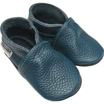 Capáčky EBOOBA Kožené capáčky s koženou podrážkou modré 3-4 roky Modrá 26