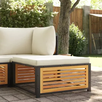 Zahradní lehátko vidaXL Zahradní stolička s poduškou 68 x 68 x 30 cm masivní akácie