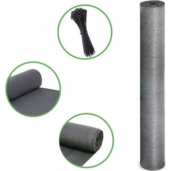 zahradní zástěna Síť na plot maskovací šedá 10x1,5m 85951 BASS