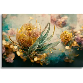 Obraz Elegantní obraz do ložnice Abstraktní květiny Nástěnná dekorace 80x120