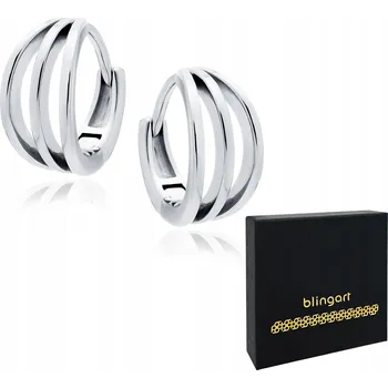 Náušnice Stříbrné NÁUŠNICE Kroužky KOLEČKA trojité HLADKÉ STŘÍBRO rhodiované