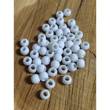 Korálek Plastové korálky 50 ks barva bílá