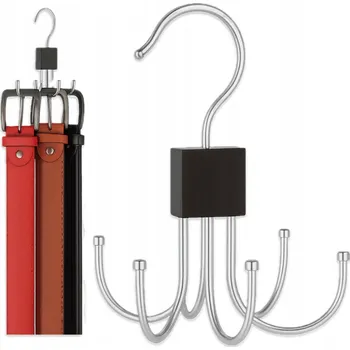 Věšák Otočný věšák 360° na pásky, kravaty, šály – organizér do skříně s 8 rameny