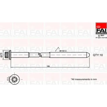 Spojovací materiál motoru Sada šroubů hlavy válce FAI AutoParts B1139