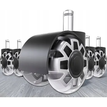 SADA 5 TICHÝCH KOLEČEK Z PU NA KANCELÁŘSKÉ ŽIDLE 11X22MM 360° NA PARKTETY A KOBEREC