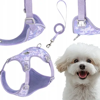 Vodítko pro psa POSTROJ + VODÍTKO ULTRALEHKÉ PRODYŠNÉ TRUELOVE LIGHTNESS FIALOVÉ XXS