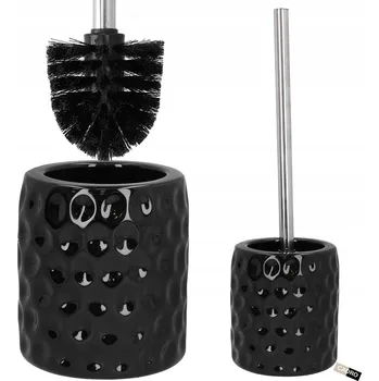 WC štětka Černá keramická WC štětka se stojanem - sada pro toaletu