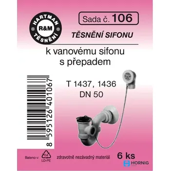Hartman Sada těsnění č. 106 k vanovému sifonu s přepadem