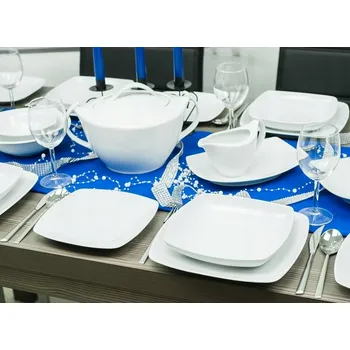 Talíř Chodzież Akcent C000 jídelní servis 44 dílů pro 12 osob, čtvercový